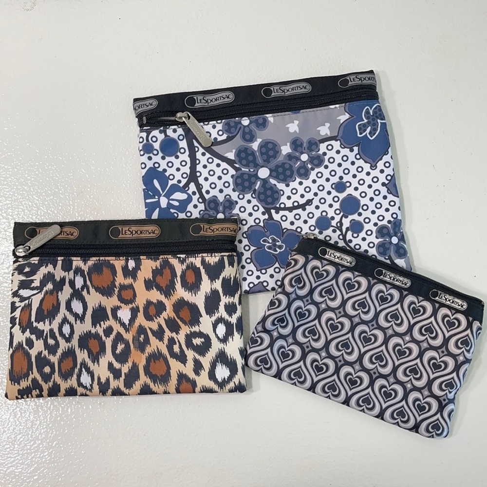 Three LeSportsac pouches